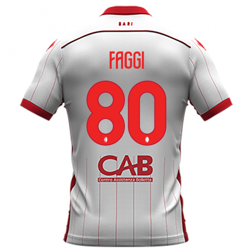 ילדים כדורגל פיליפו פאגי #80 לבן אדום ג'רזי ביתית 2025/26