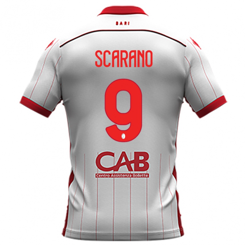 ילדים כדורגל Giuseppe Scarano #9 לבן אדום ג'רזי ביתית 2025/26