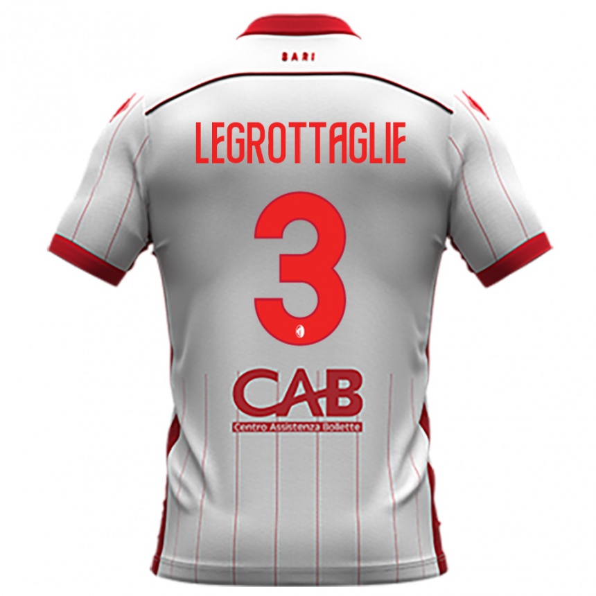 ילדים כדורגל אומברטו לגרוטאגלי #3 לבן אדום ג'רזי ביתית 2025/26