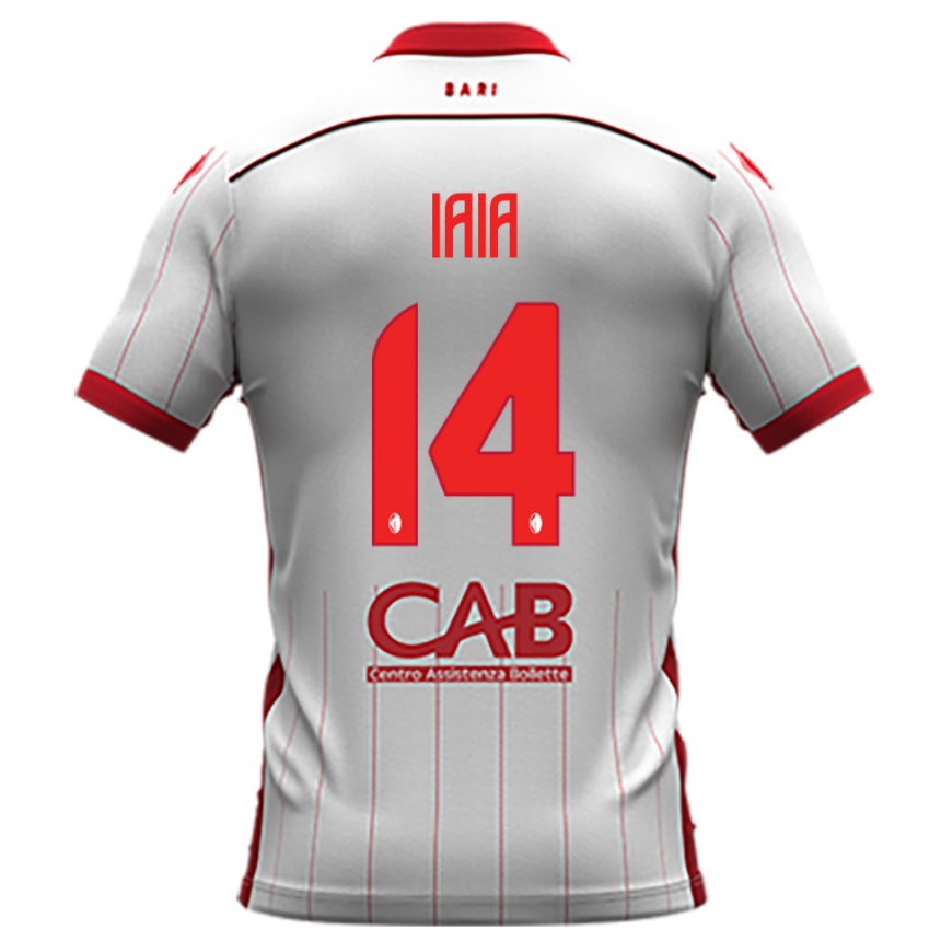 ילדים כדורגל Pasquale Iaia #14 לבן אדום ג'רזי ביתית 2025/26