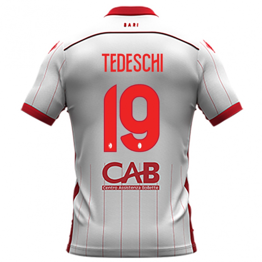 ילדים כדורגל Francesco Tedeschi #19 לבן אדום ג'רזי ביתית 2025/26