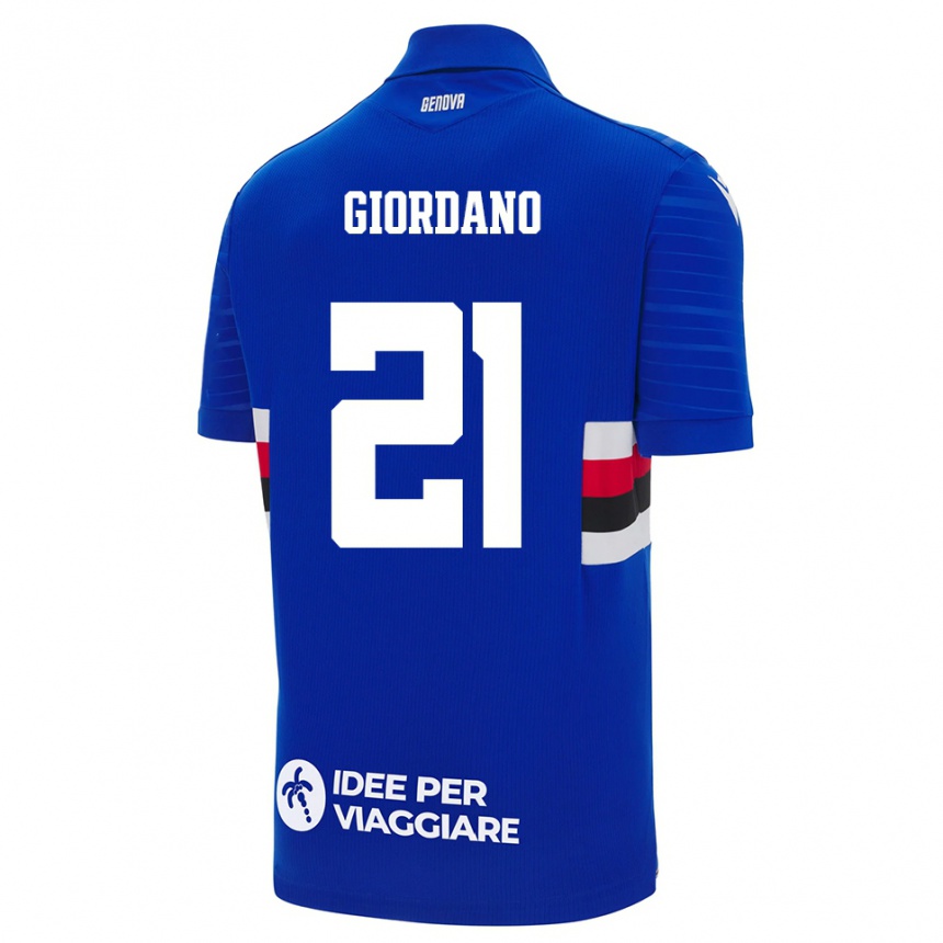 ילדים כדורגל סימונה ג'ורדנו #21 כחול לבן ג'רזי ביתית 2025/26