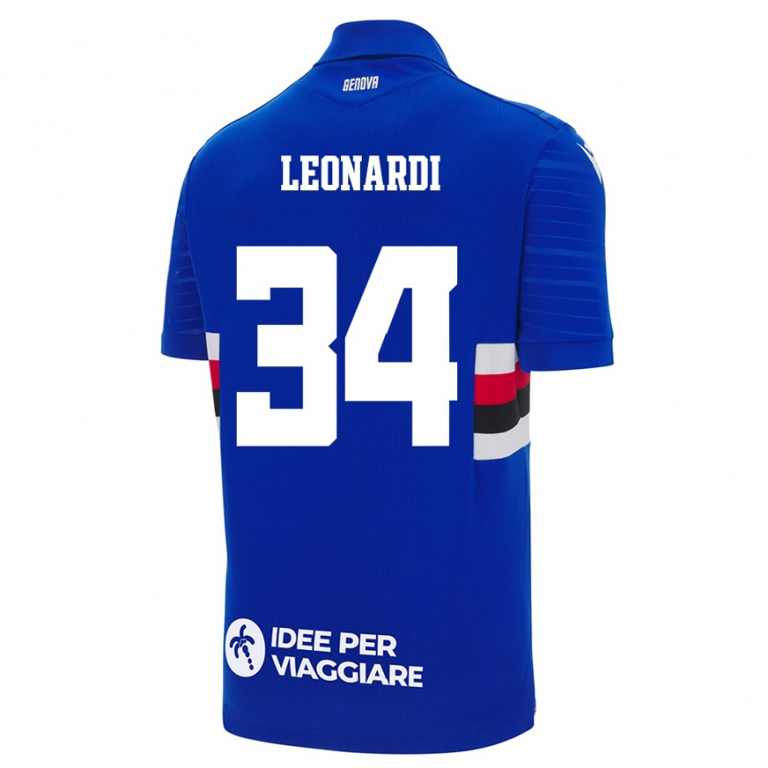 ילדים כדורגל סימונה לאונרדי #34 כחול לבן ג'רזי ביתית 2025/26