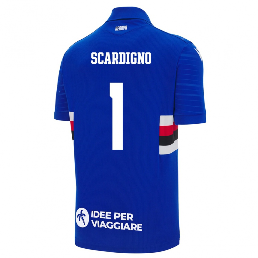 ילדים כדורגל Nicholas Scardigno #1 כחול לבן ג'רזי ביתית 2025/26