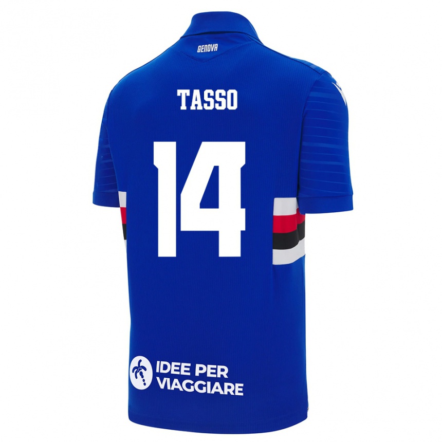 ילדים כדורגל Achille Tasso #14 כחול לבן ג'רזי ביתית 2025/26