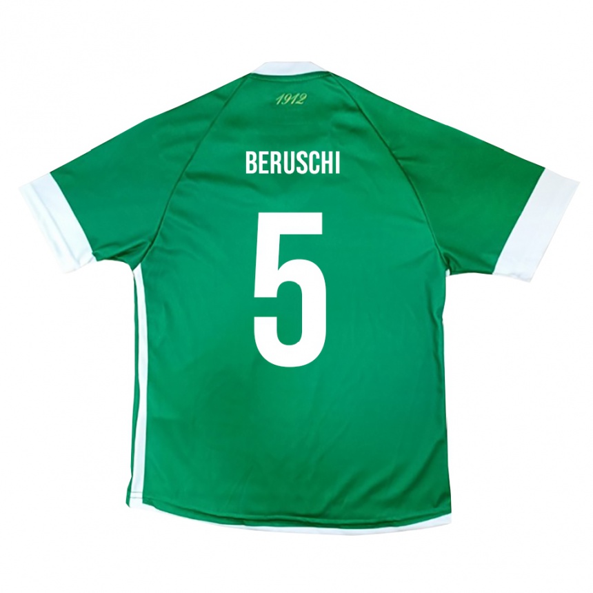 ילדים כדורגל Diego Beruschi #5 ירוק לבן ג'רזי ביתית 2025/26