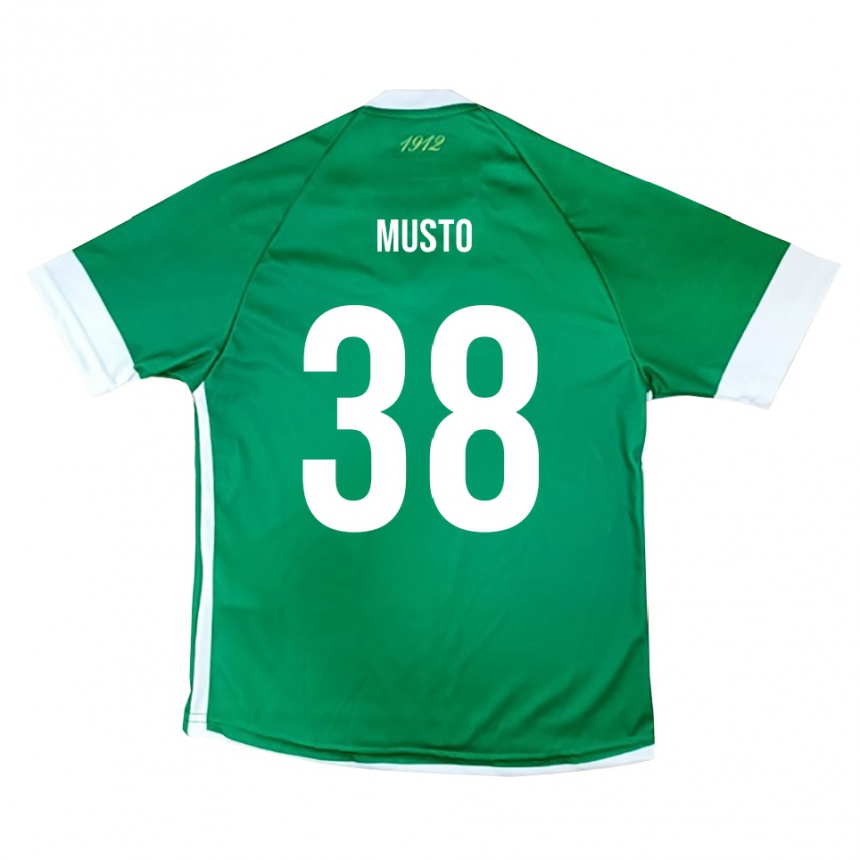 ילדים כדורגל Mattia Musto #38 ירוק לבן ג'רזי ביתית 2025/26