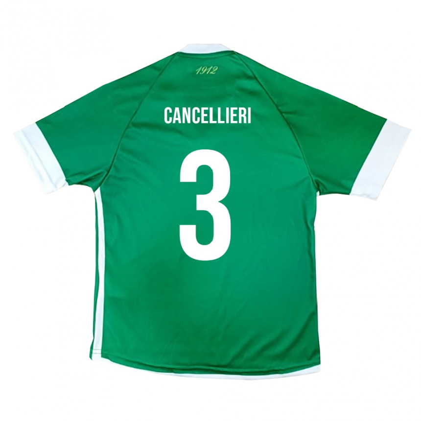 ילדים כדורגל דמיאנו קנסליירי #3 ירוק לבן ג'רזי ביתית 2025/26