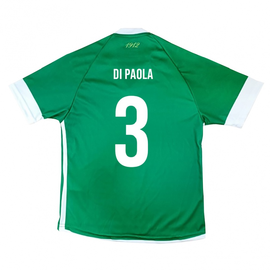ילדים כדורגל Francesco Di Paola #3 ירוק לבן ג'רזי ביתית 2025/26
