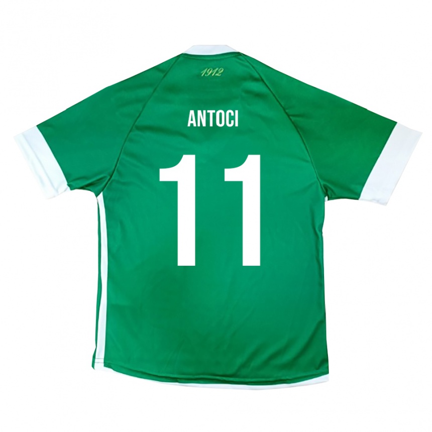 ילדים כדורגל Matteo Antoci #11 ירוק לבן ג'רזי ביתית 2025/26