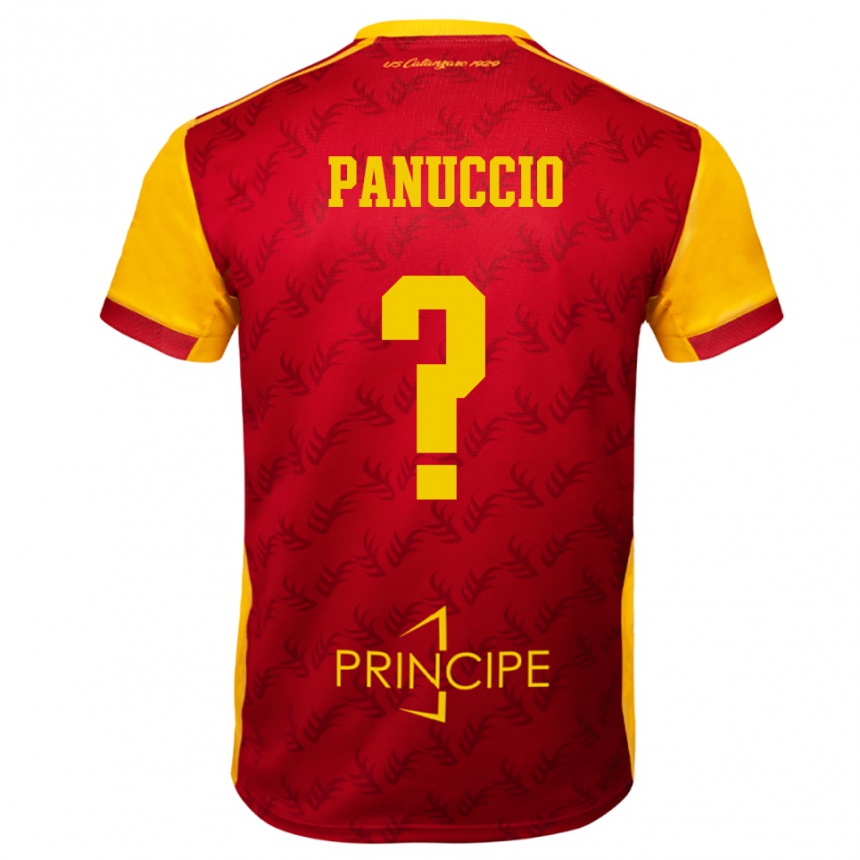 ילדים כדורגל ג׳ובאני פאנוצ׳יו #0 צהוב אדום ג'רזי ביתית 2025/26