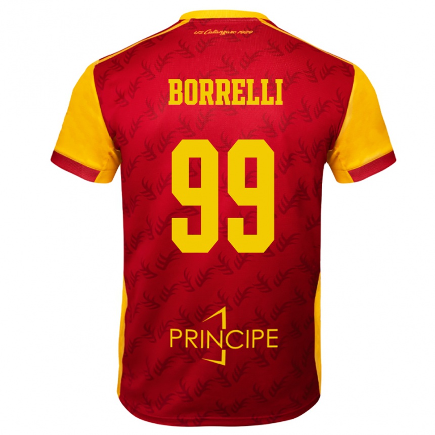 ילדים כדורגל Edoardo Borrelli #99 צהוב אדום ג'רזי ביתית 2025/26