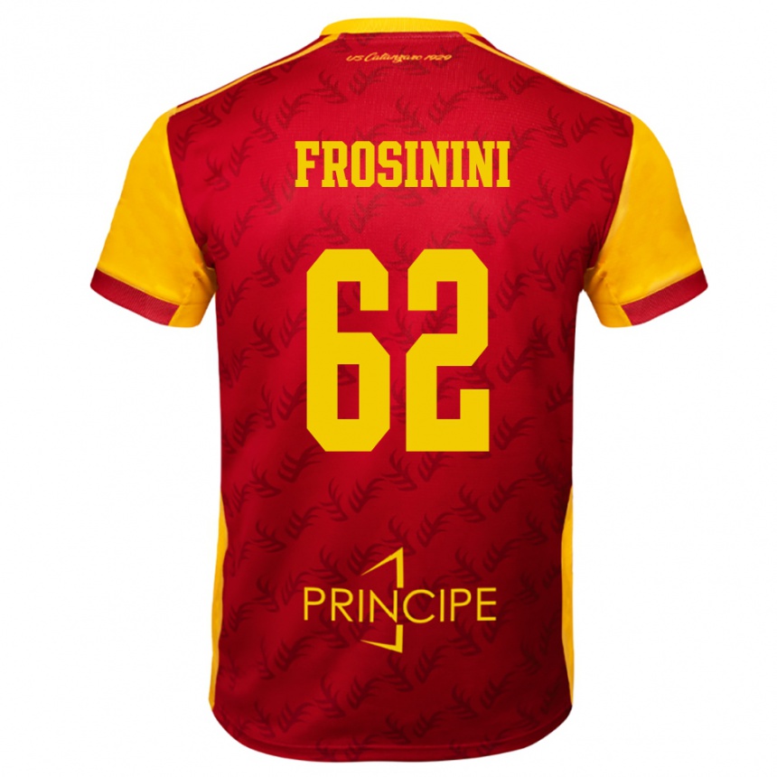 ילדים כדורגל Ruggero Frosinini #62 צהוב אדום ג'רזי ביתית 2025/26