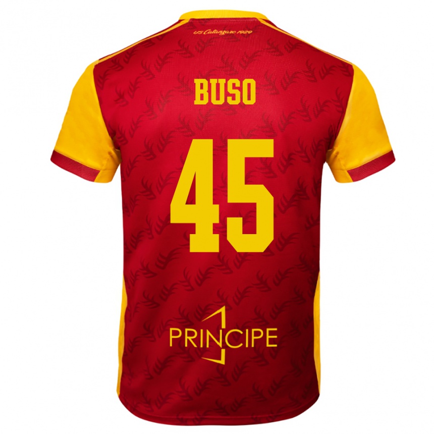 ילדים כדורגל ניקולו בוסו #45 צהוב אדום ג'רזי ביתית 2025/26