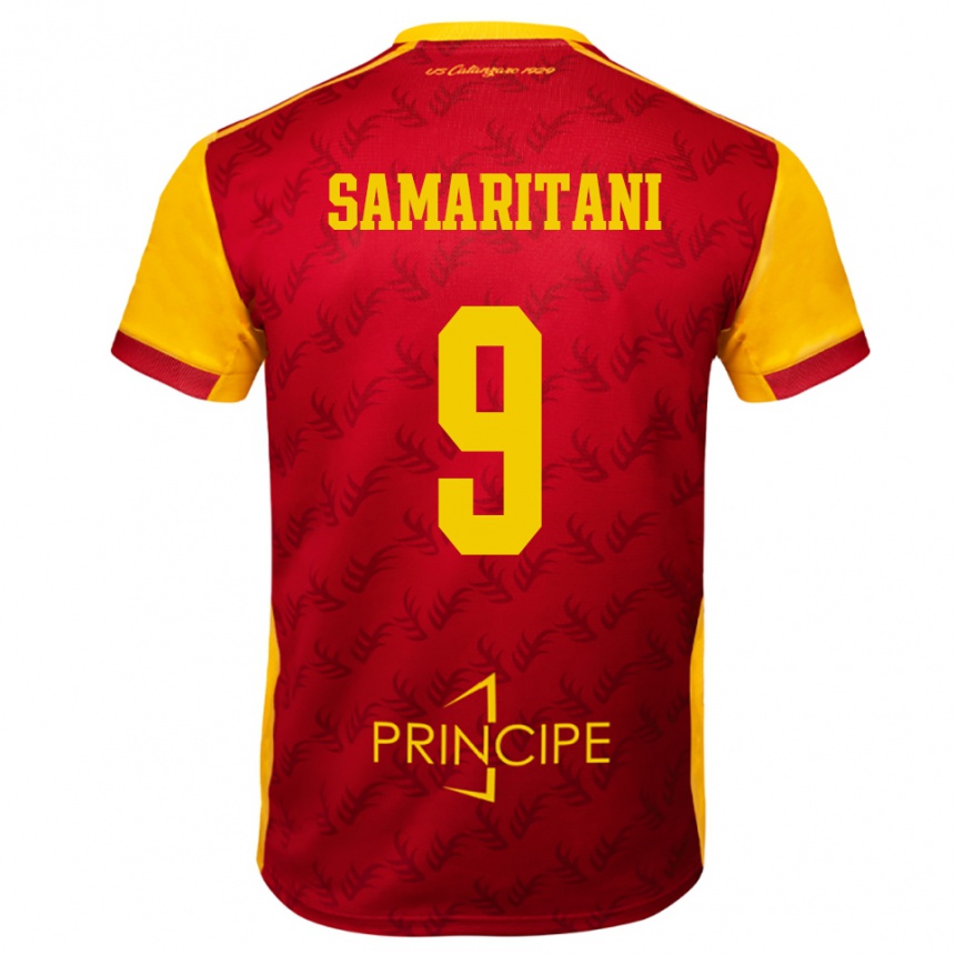 ילדים כדורגל כריסטיאן סמאריתני #9 צהוב אדום ג'רזי ביתית 2025/26