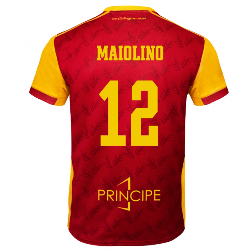 ילדים כדורגל Alex Maiolino #12 צהוב אדום ג'רזי ביתית 2025/26