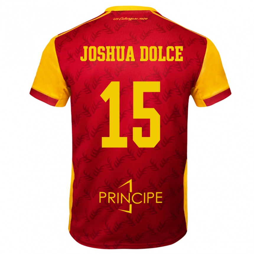 ילדים כדורגל Dave Joshua Dolce #15 צהוב אדום ג'רזי ביתית 2025/26