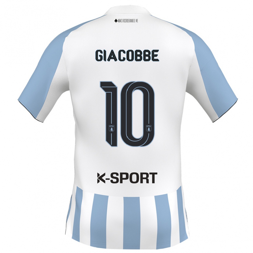 ילדים כדורגל Christian Giacobbe #10 לבן כחול שמיים ג'רזי ביתית 2025/26