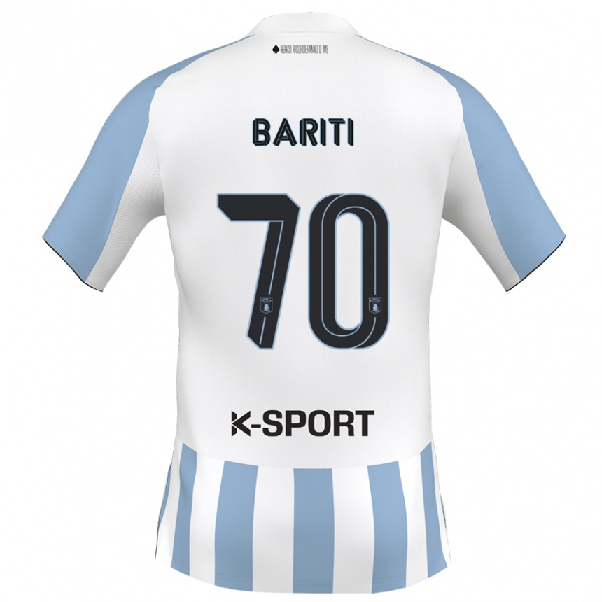 ילדים כדורגל Davide Bariti #70 לבן כחול שמיים ג'רזי ביתית 2025/26
