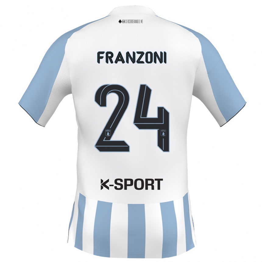 ילדים כדורגל אנדראה פרנזוני #24 לבן כחול שמיים ג'רזי ביתית 2025/26
