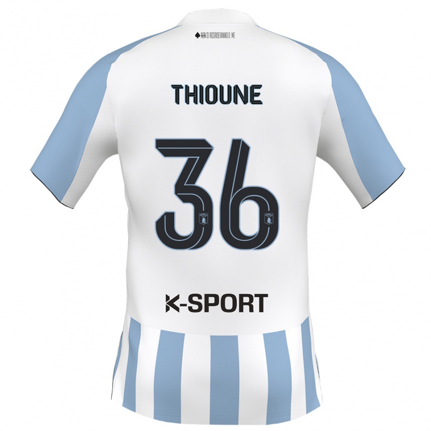 ילדים כדורגל Alioune Thioune #36 לבן כחול שמיים ג'רזי ביתית 2025/26