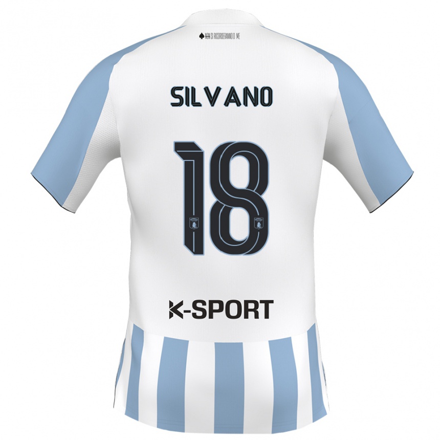 ילדים כדורגל Matteo Silvano #18 לבן כחול שמיים ג'רזי ביתית 2025/26