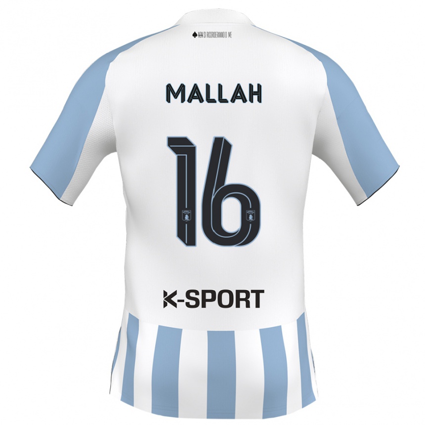 ילדים כדורגל Rachid Mallah #16 לבן כחול שמיים ג'רזי ביתית 2025/26