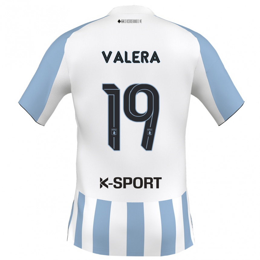 ילדים כדורגל Edgar Valera #19 לבן כחול שמיים ג'רזי ביתית 2025/26