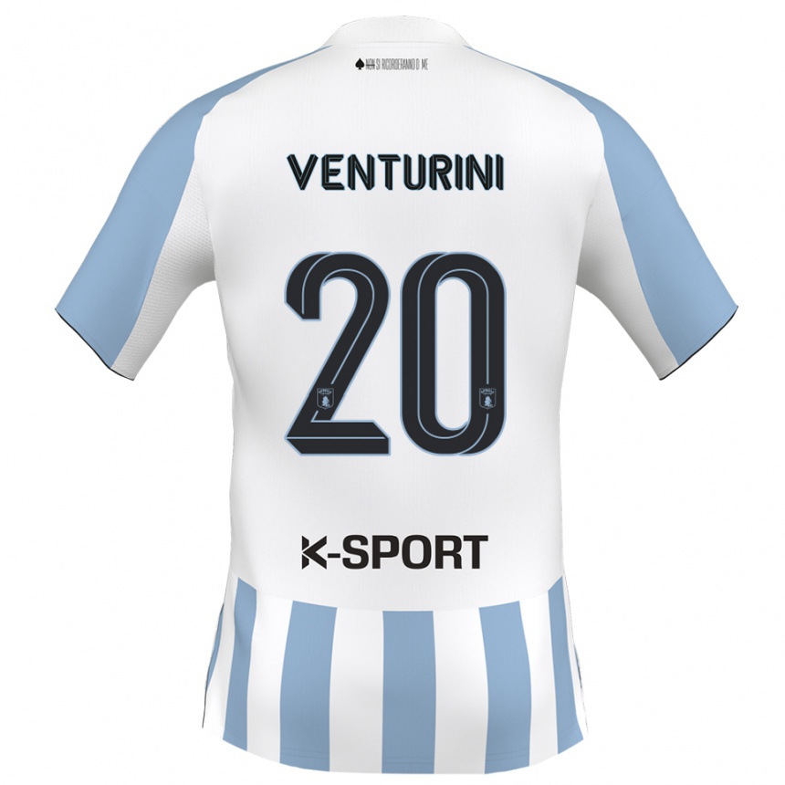 ילדים כדורגל Mattia Venturini #20 לבן כחול שמיים ג'רזי ביתית 2025/26