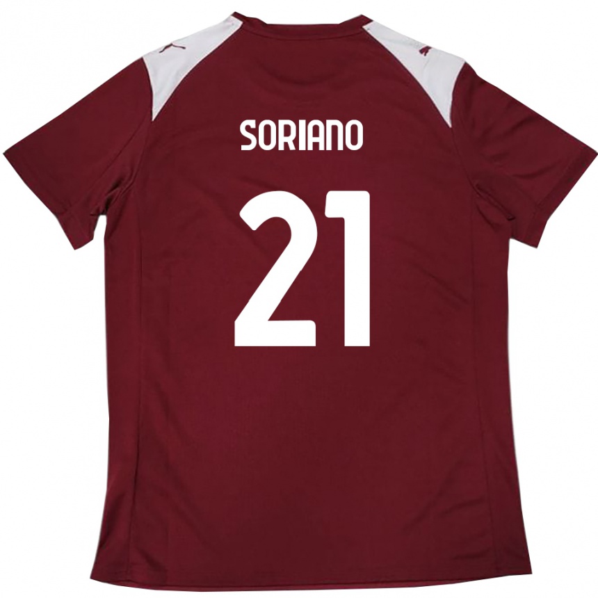 ילדים כדורגל רוברטו סוריאנו #21 בורדו לבן ג'רזי ביתית 2025/26