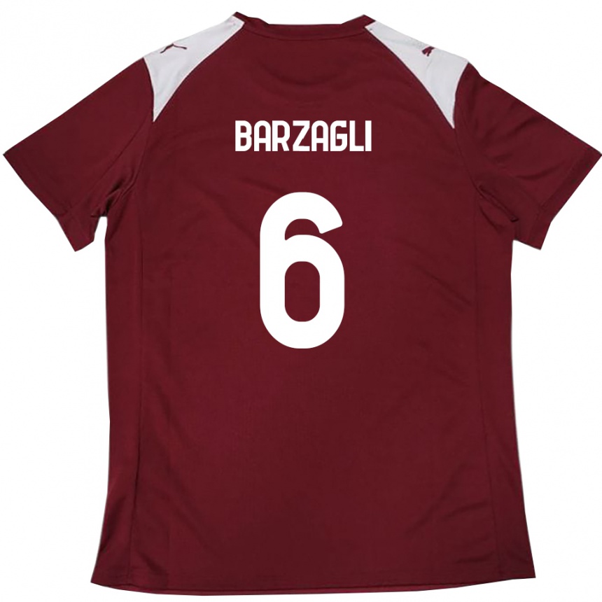 ילדים כדורגל Gabriele Barzagli #6 בורדו לבן ג'רזי ביתית 2025/26