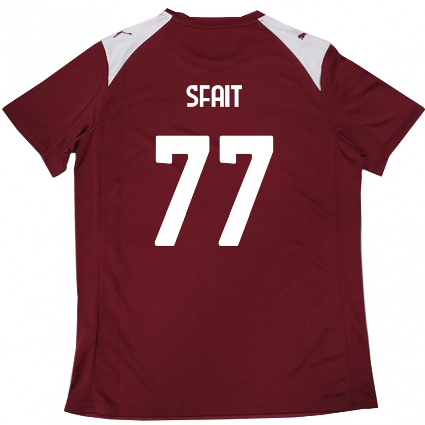 ילדים כדורגל Andres Sfait #77 בורדו לבן ג'רזי ביתית 2025/26