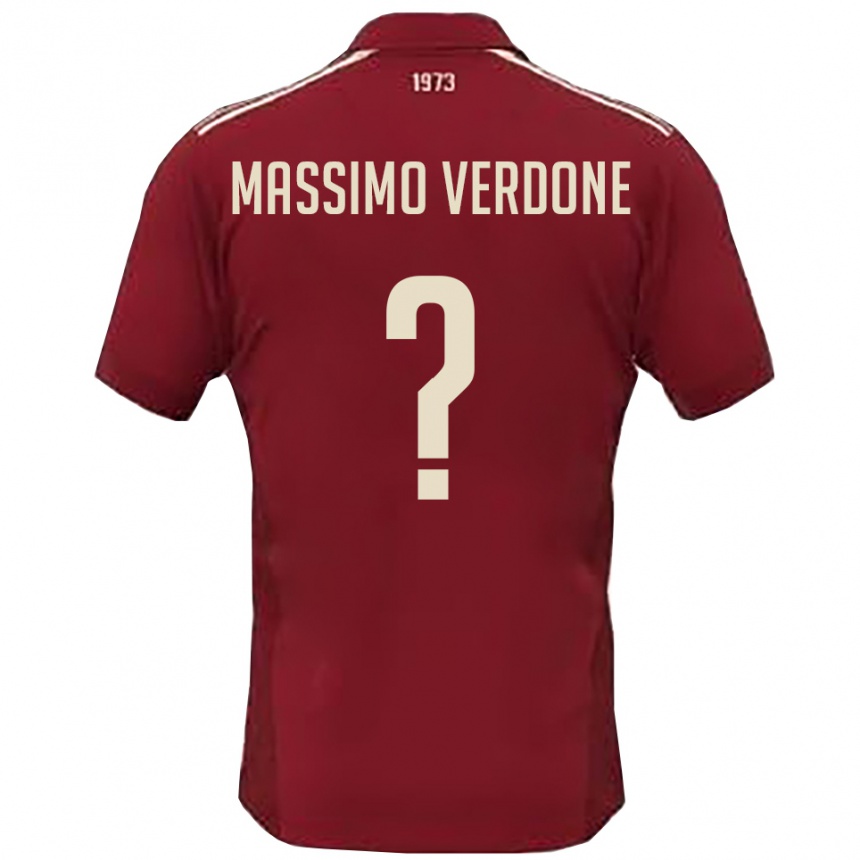 ילדים כדורגל Valerio Massimo Verdone #0 בורדו לבן ג'רזי ביתית 2025/26