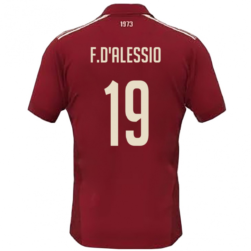 ילדים כדורגל פרנצ׳סקו ד'אלסיו #19 בורדו לבן ג'רזי ביתית 2025/26