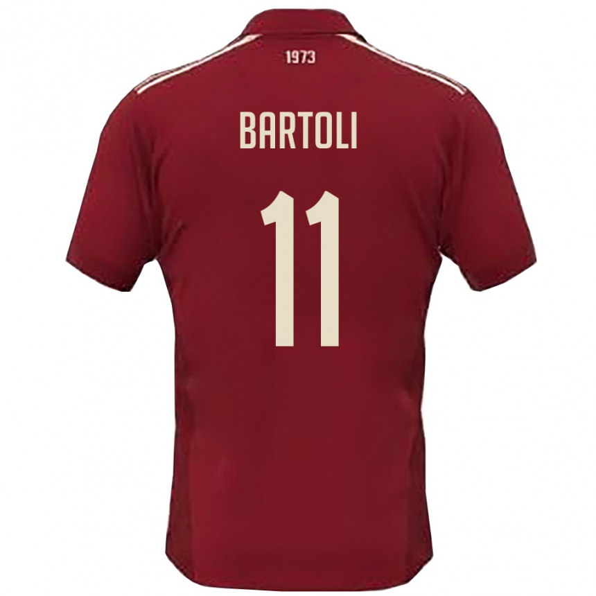 ילדים כדורגל Emanuele Bartoli #11 בורדו לבן ג'רזי ביתית 2025/26