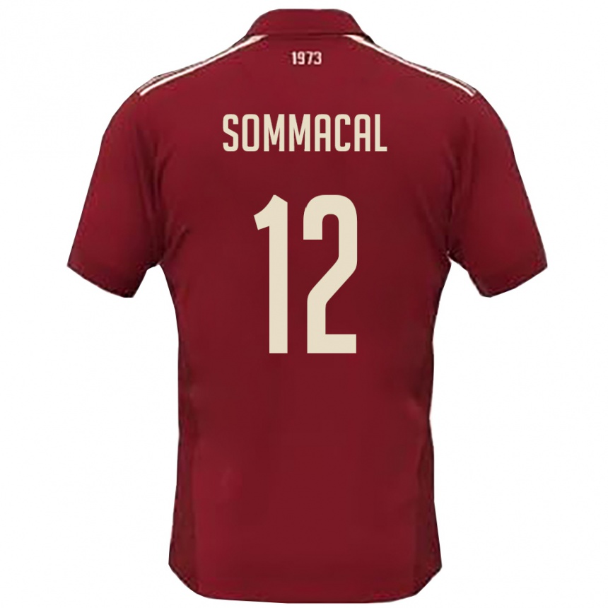 ילדים כדורגל Cesare Sommacal #12 בורדו לבן ג'רזי ביתית 2025/26