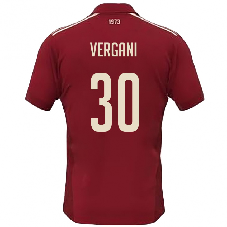 ילדים כדורגל Mattia Vergani #30 בורדו לבן ג'רזי ביתית 2025/26