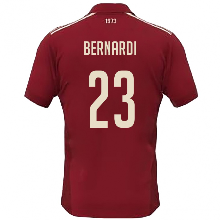 ילדים כדורגל Andrea Bernardi #23 בורדו לבן ג'רזי ביתית 2025/26