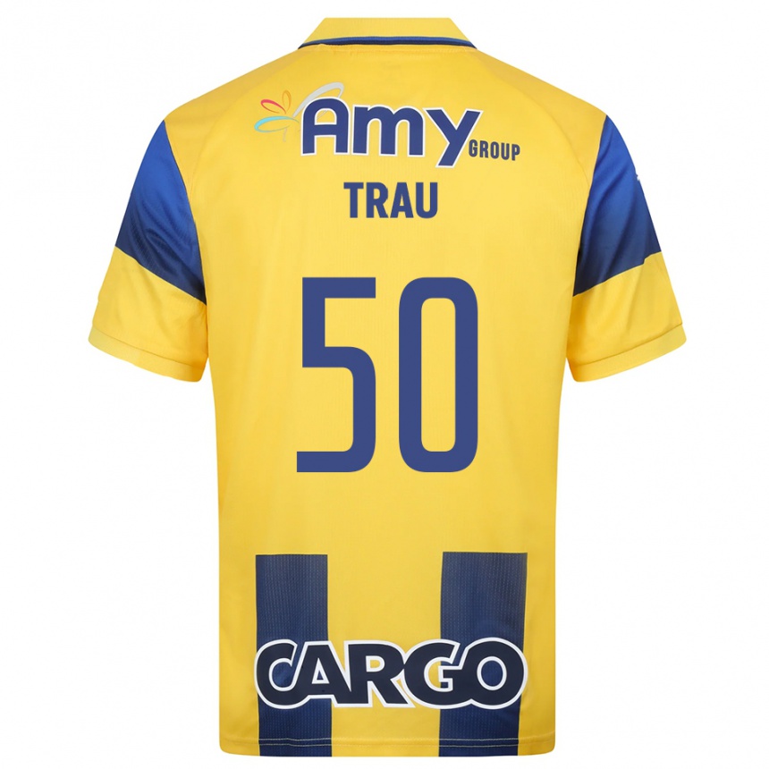 ילדים כדורגל אם טראו #50 צהוב כחול נייבי ג'רזי ביתית 2025/26