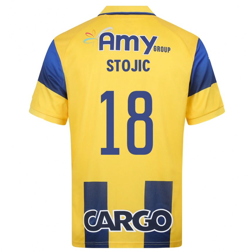 ילדים כדורגל נמניה סטואיץ' #18 צהוב כחול נייבי ג'רזי ביתית 2025/26