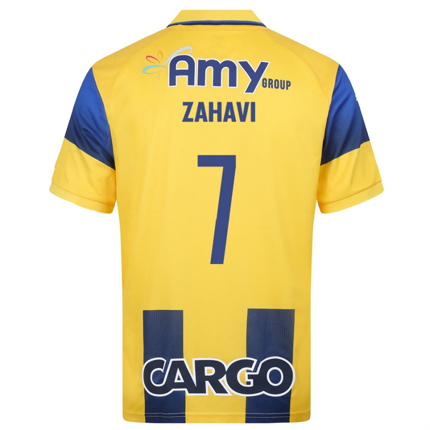 ילדים כדורגל ערן זהבי #7 צהוב כחול נייבי ג'רזי ביתית 2025/26