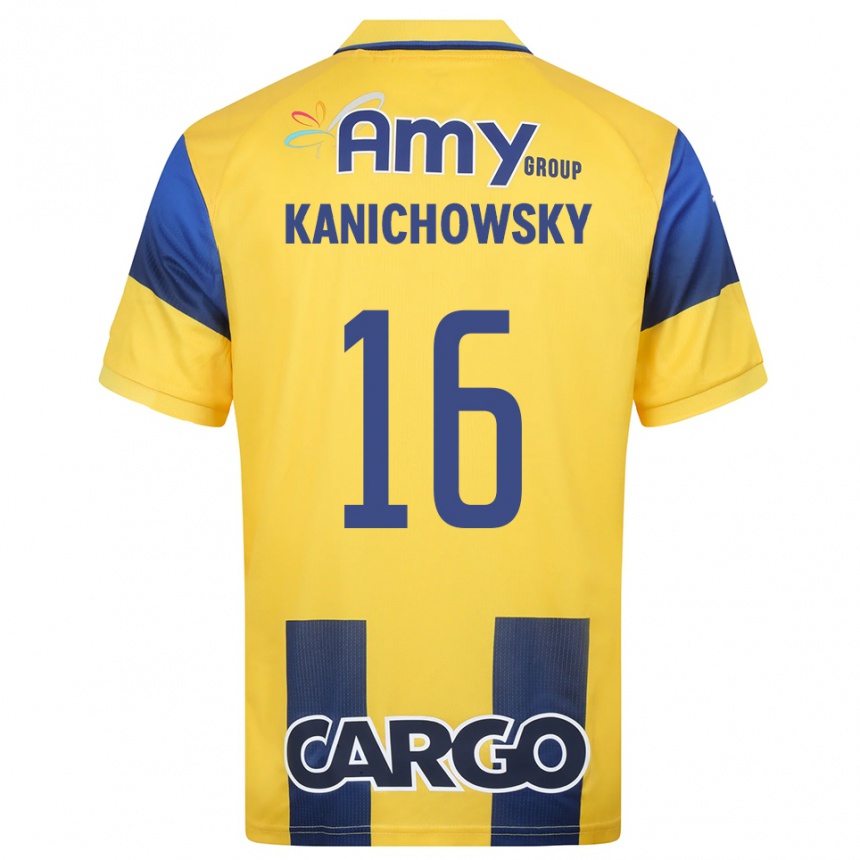 ילדים כדורגל גבי קניקובסקי #16 צהוב כחול נייבי ג'רזי ביתית 2025/26