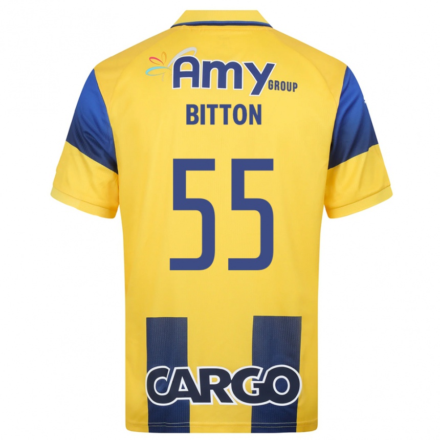 ילדים כדורגל ניר ביטון #55 צהוב כחול נייבי ג'רזי ביתית 2025/26