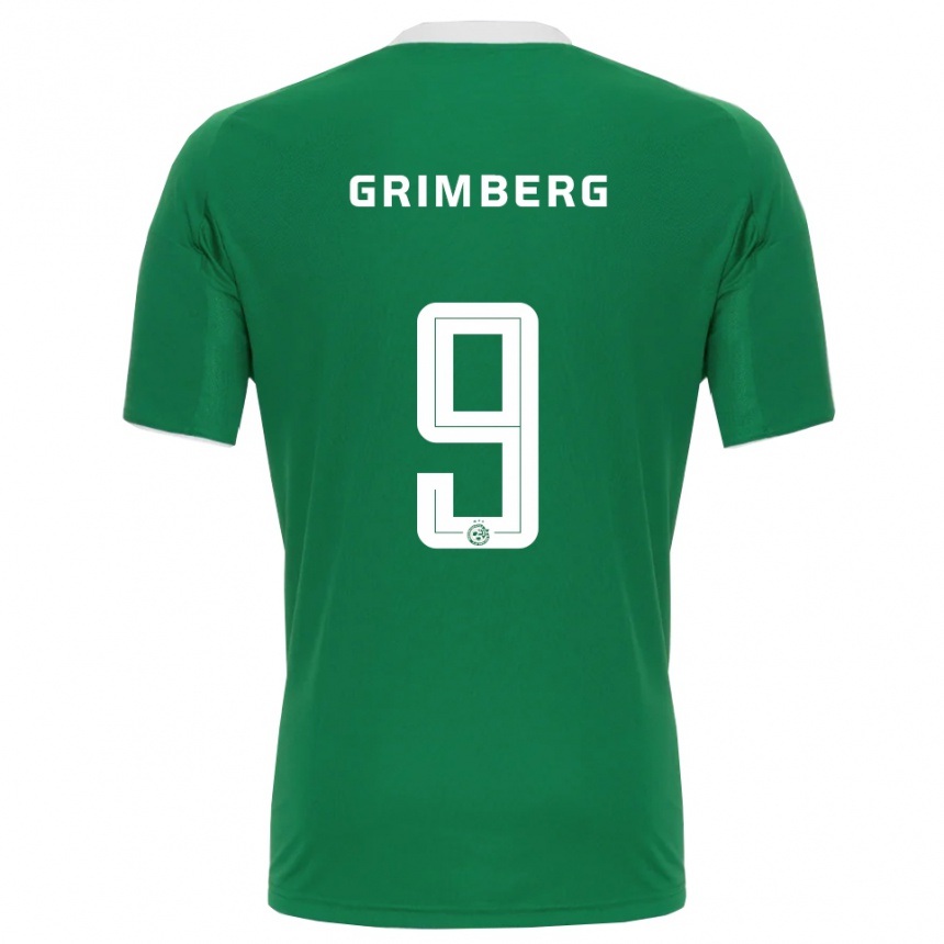 ילדים כדורגל Adam Grimberg #9 ירוק לבן ג'רזי ביתית 2025/26