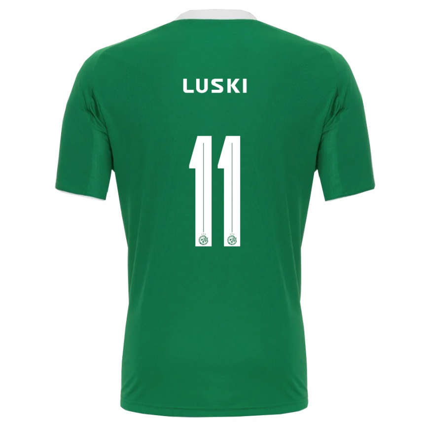ילדים כדורגל Liam Luski #11 ירוק לבן ג'רזי ביתית 2025/26