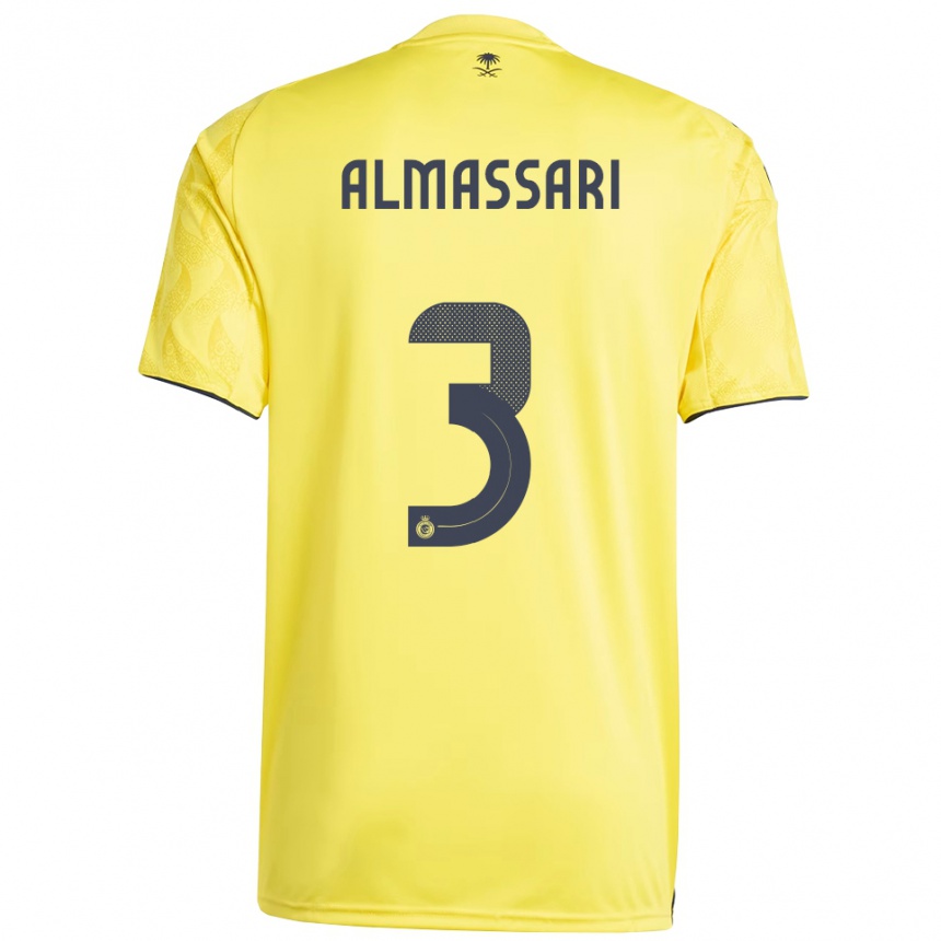 ילדים כדורגל Wadha Almassari #3 צהוב שחור ג'רזי ביתית 2025/26