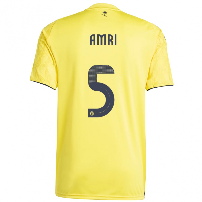 ילדים כדורגל עבדאללה אלעמרי #5 צהוב שחור ג'רזי ביתית 2025/26