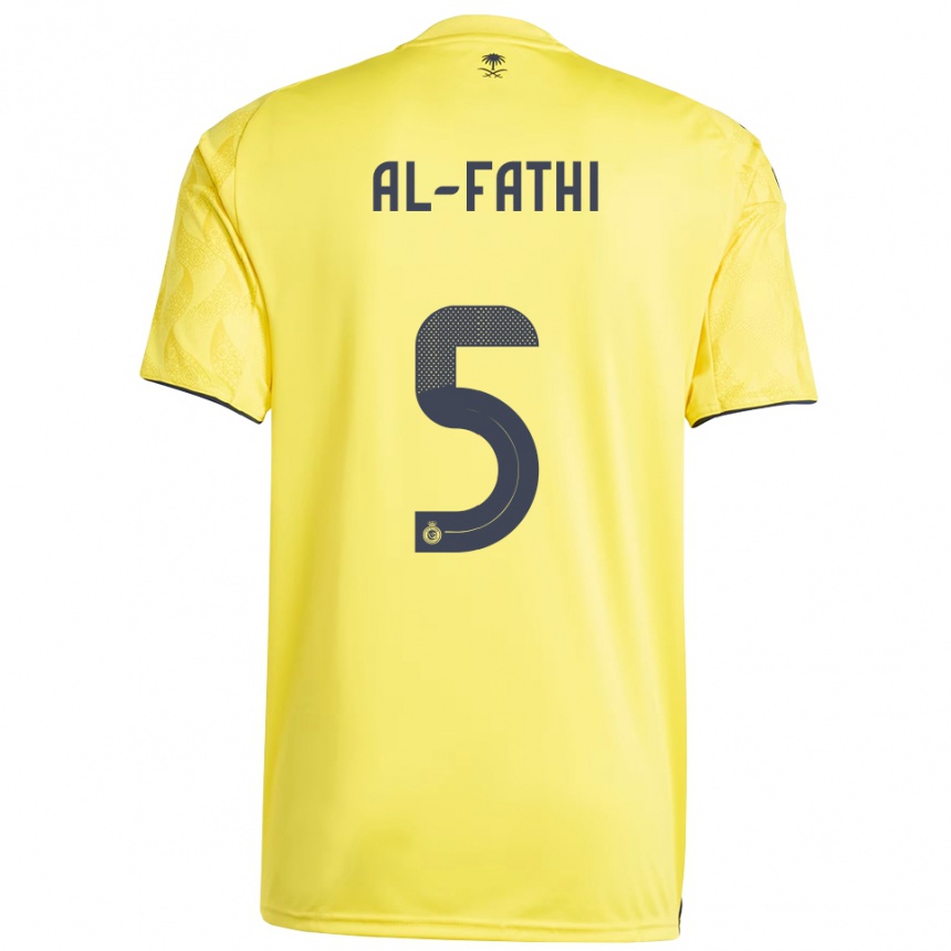 ילדים כדורגל Layan Al-Fathi #5 צהוב שחור ג'רזי ביתית 2025/26