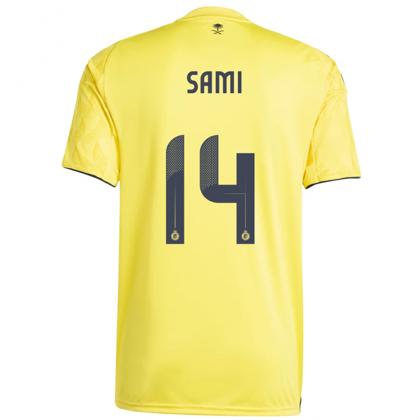 ילדים כדורגל סאמי אל-נאג'י #14 צהוב שחור ג'רזי ביתית 2025/26