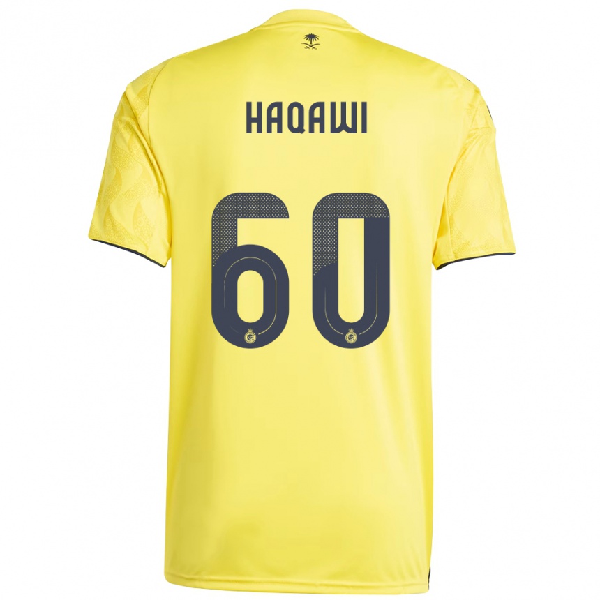 ילדים כדורגל Saad Haqawi #60 צהוב שחור ג'רזי ביתית 2025/26